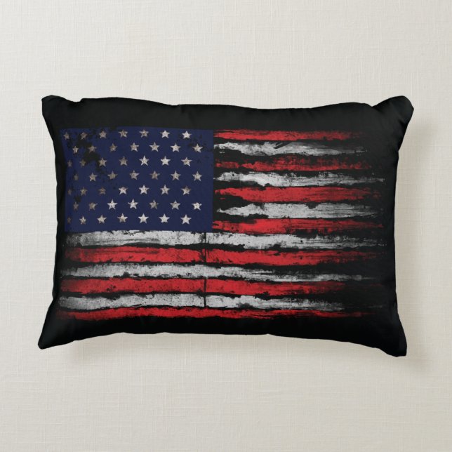 Coussins Décoratifs Drapeau Grunge U.S.A (Dos)