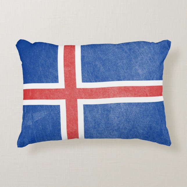 Coussins Décoratifs Drapeau Islande Grunge (Devant)