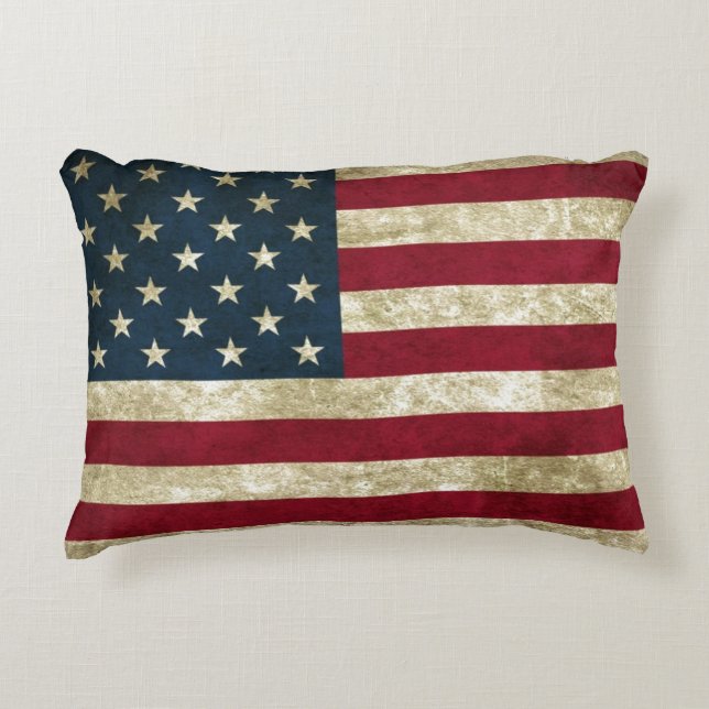 Coussins Décoratifs Drapeau USA Grunge (Devant)