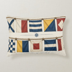 Coussins Décoratifs Drapeaux de signalisation nautiques vintage