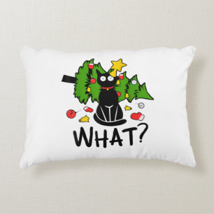 Coussins Décoratifs Drôle Chat Noir Arbre de Noël Joyeux Santa Humour