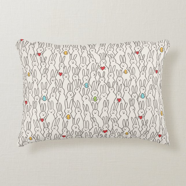 Coussins Décoratifs Drôle lapin cousu motif (Devant)