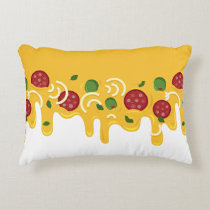 Coussins Décoratifs Drôle Pizza au Fromage Rétro Coulant Keto Party