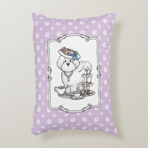 Coussins Décoratifs Drôle Tea Party Bichon Frise Chien Chien Chiot Mig