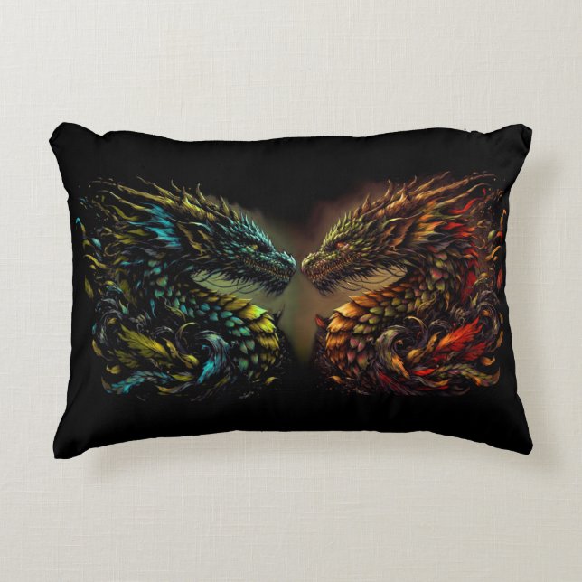 Coussins Décoratifs Dualité du dragon (Devant)