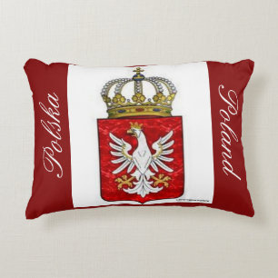 COUSSINS DÉCORATIFS EAGLE POLONAIS AVEC LA COURONNE ET LE CREST