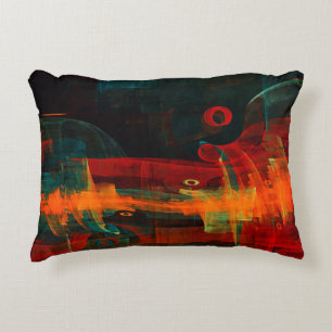 Coussins Décoratifs Eau Orange Rouge Bleu moderne Art Abstrait Motif