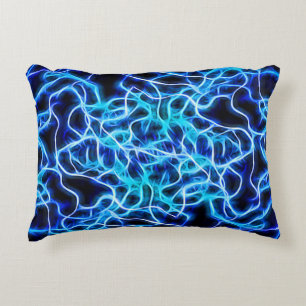 Coussins Décoratifs Éclair électrique néon bleu Tesla Coil