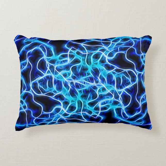 Coussins Décoratifs Éclair électrique néon bleu Tesla Coil (Devant)
