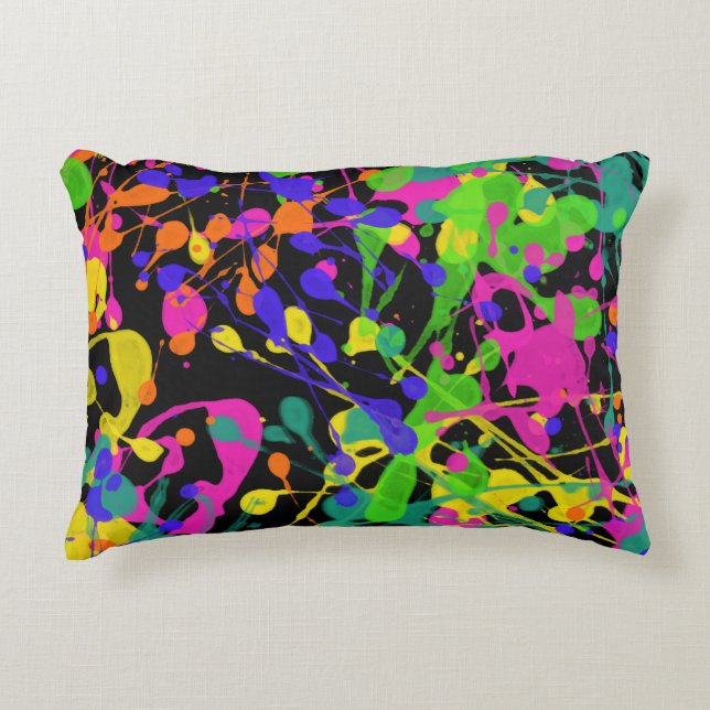 Coussins Décoratifs Éclat de peinture de nuit (Devant)