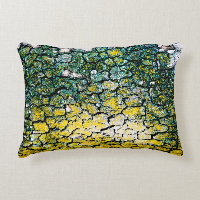 Coussins Décoratifs Écorce d'arbre vert et jaune (Devant)