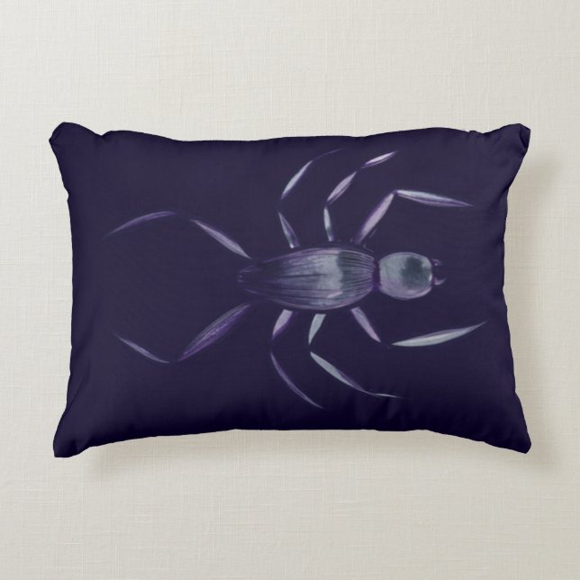 Coussins Décoratifs Éffrayant Halloween violet Spider Art (Devant)