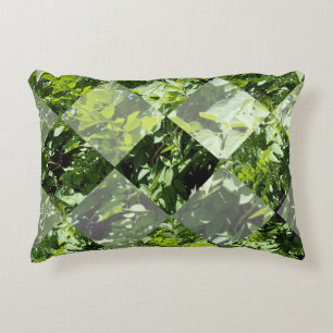 Coussins Décoratifs Élégance d'émeraude : Feuilles verts en coupe diam