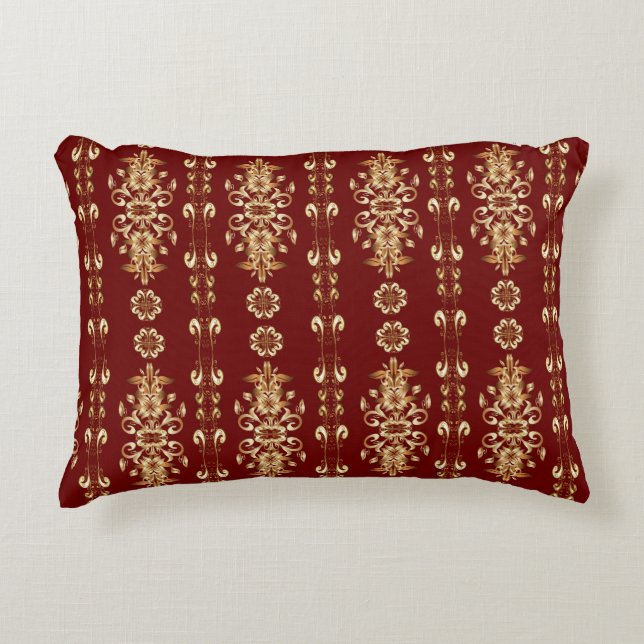 Coussins Décoratifs Elégance d'or : Motif classique d'Orient. (Devant)