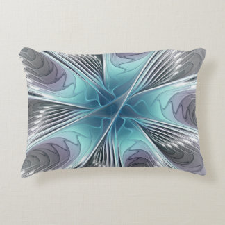 Coussins Décoratifs Elégance Moderne Bleu Gris Blanc Fractage Art Flow