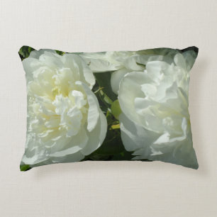 Coussins Décoratifs Elégant blanc peony floral blanc photo