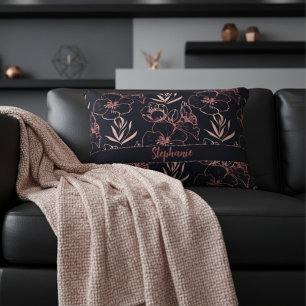 Coussins Décoratifs Élégant Fleurs De Parties scintillant Rose Et Mono