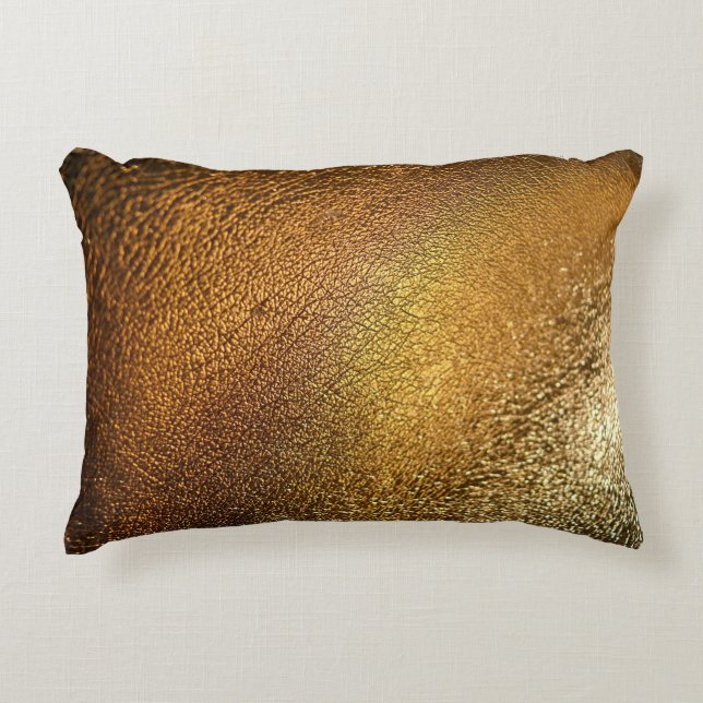Coussins Décoratifs Elégant Golden Glossy Leather Texture (Devant)