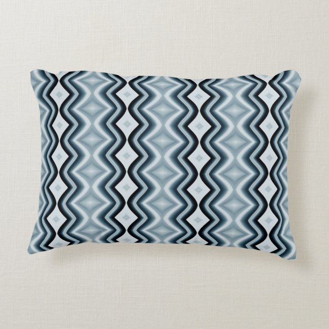 Coussins Décoratifs Élégant Motif bleu ondulé (Dos)