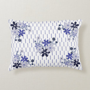 Coussins Décoratifs Élégant motif floral bleu violet pourpre