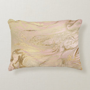 Coussins Décoratifs Elégant or moderne et rose en marbre et parties s