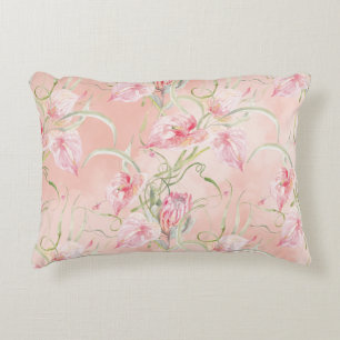 Coussins Décoratifs Élégant Pink De Paix Moderne Lys Sur Soie Peach