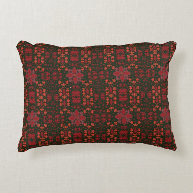 Coussins Décoratifs Elegant Red Mandala Geometric Bedroom & Home Texti (Devant)