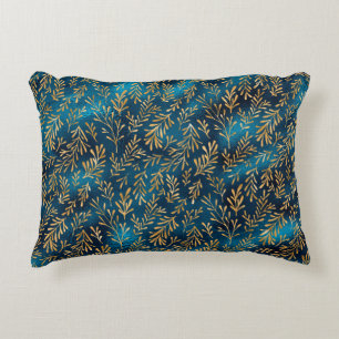 Coussins Décoratifs Élégant Turquoise or floral métal élégant élégant