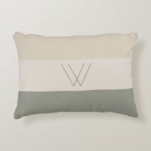 Coussins Décoratifs Élégant Vert Épine Doux, Blanc Cassé, Brun & Marro