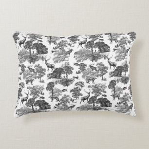 Coussins Décoratifs Elégant Vintage noir blanc toile Motif cerf
