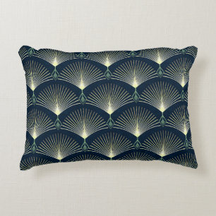 Coussins Décoratifs Elégante Géométrie : Bleu Art Déco.