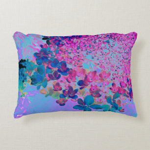 Coussins Décoratifs Élégante Hydrangea Limelight Bleu foncé et Magenta