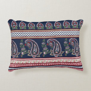 Coussins Décoratifs Elégante Marine Paisley : Conception des frontière