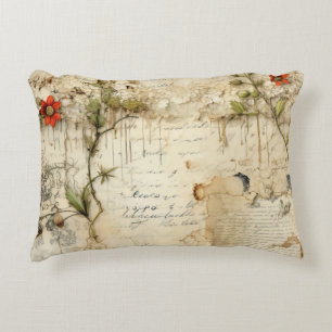 Coussins Décoratifs Élégante Note d'Amour Florale Vintage
