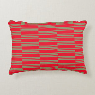 Coussins Décoratifs Élégantes rayures rouges et vertes