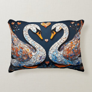 Coussins Décoratifs Élégants cygnes par motifs floraux ornés