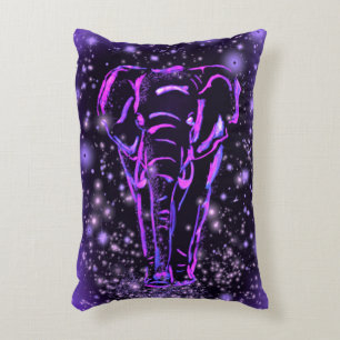 Coussins Décoratifs Eléphant Rose Violet Neon Marchant La Nuit étoil