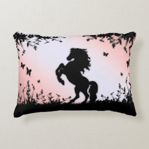 Coussins Décoratifs Élevage noir stallion rose