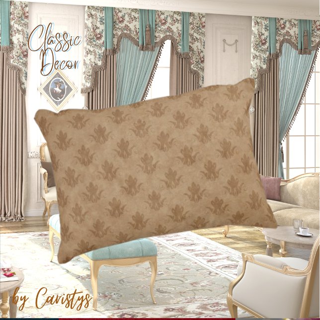 Coussins Décoratifs Emblème Orné Classique Taupe Brown Lin (Créateur téléchargé)