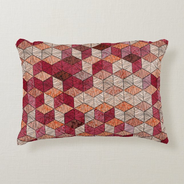 Coussins Décoratifs Embroidered patchwork seamless pattern. Bohemian.  (Devant)