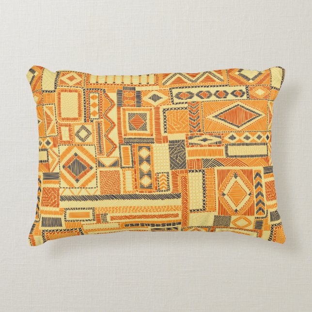 Coussins Décoratifs Embroidered seamless patchwork pattern. Bohemian o (Devant)