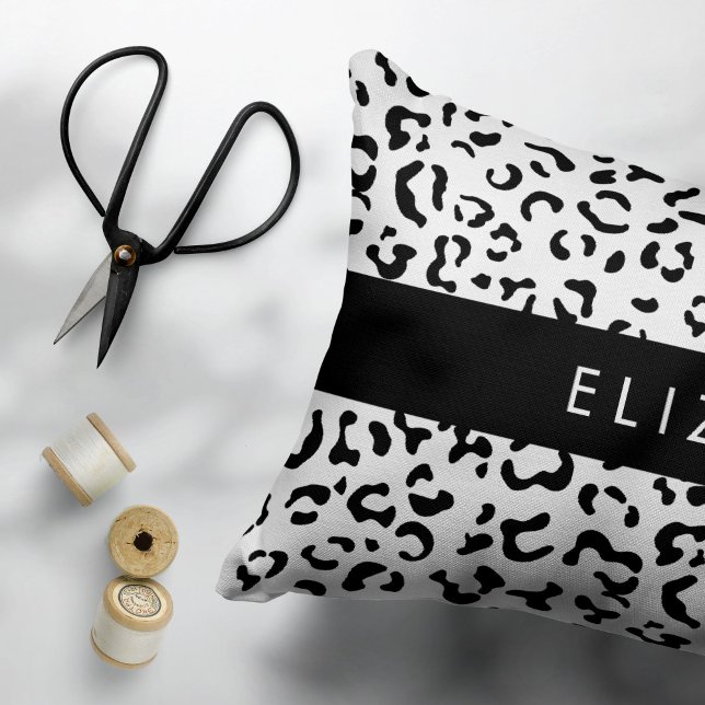 Coussins Décoratifs Empreinte de léopard, Spots, Noir Et Blanc, Votre  (Créateur téléchargé)