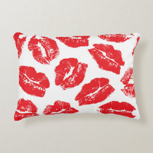 Coussins Décoratifs Empreinte Kiss Lèvres rouges : Vintage sans fil