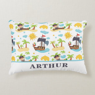 Coussins Décoratifs Enfants Personnalisé Cute Pirate Ship Motif