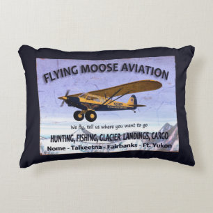 Coussins Décoratifs Enseigne aérienne vintage de Flying Moose Aviation