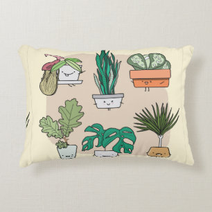 Coussins Décoratifs Ensemble de plantes de maison mignons dans des pot