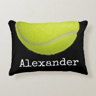 Coussins Décoratifs Équipe de sport balle de tennis jaune personnalisé