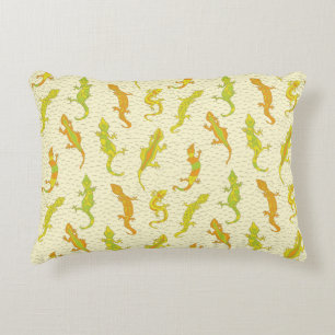 Coussins Décoratifs Escalade de roche Geckos sur jaune - motif sans so