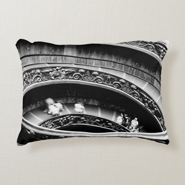 Coussins Décoratifs Escalier spiral noir et blanc (Devant)