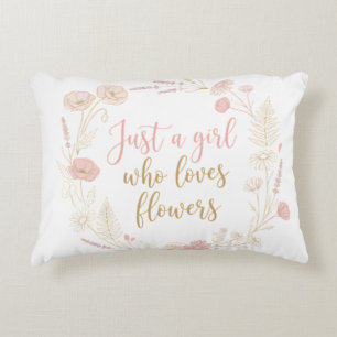 Coussins Décoratifs Esthétique Juste une fille qui aime les fleurs
